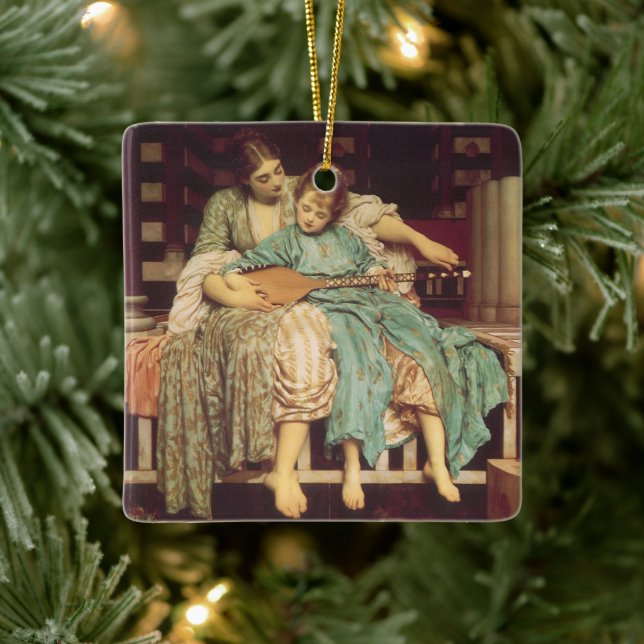 Music Lesson by Lord Frederic Leighton Ceramic Ornament (Tree)