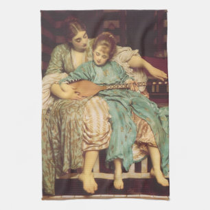 Music Lesson by Lord Frederic Leighton Kitchen Towel