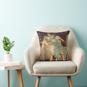 Music Lesson by Lord Frederic Leighton Throw Pillow