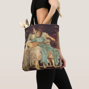 Music Lesson by Lord Frederic Leighton Tote Bag