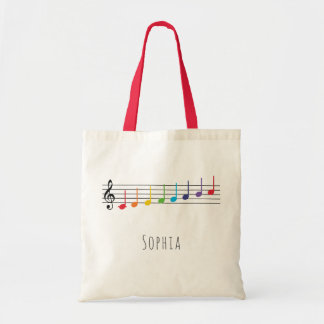 Music Lesson Rainbow Notes Children Tote Bag