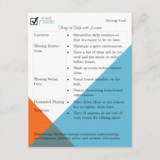 Music Lesson Strategy Card