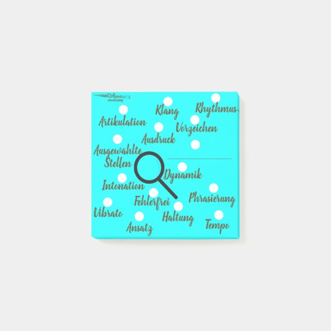 Music lessons - instrumental lessons - focus post-it notes (Front)