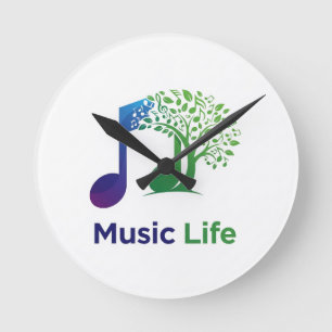 Music Life, features a vibrant Round Clock