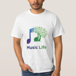 Music Life, features a vibrant T-Shirt