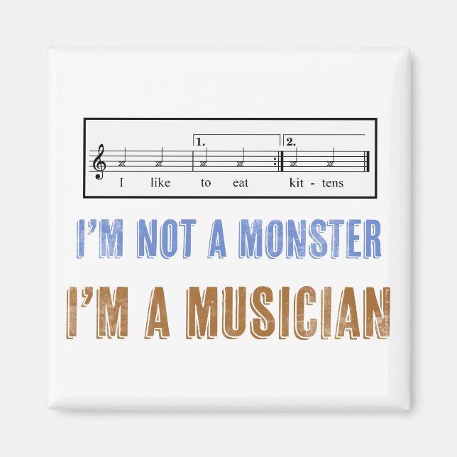 Music Literacy Matters I Like to Eat Kittens Magnet (Front)