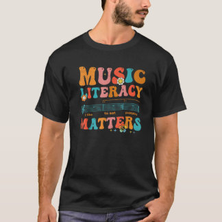 Music Literacy Matters I Like To Eat Puppies Retro T-Shirt
