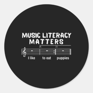 Music Literacy S  Classic Round Sticker