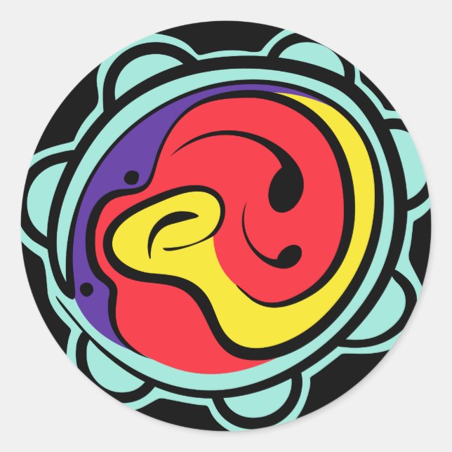 Music logo Design iPhone case Classic Round Sticker (Front)