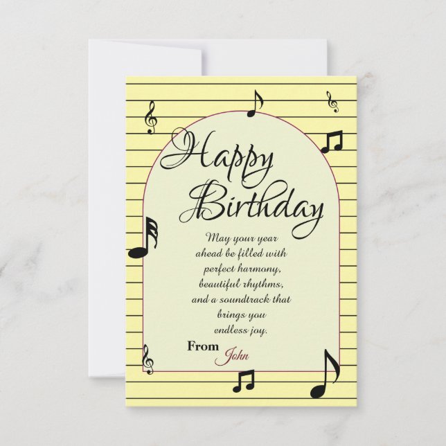 Music Lover Birthday Card (Front)