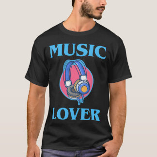 Music lover blue teted retro T-Shirt
