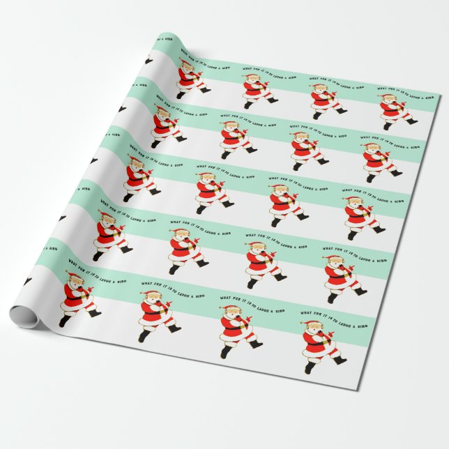 Music Lover Christmas Gift Wrapping Paper (Unrolled)