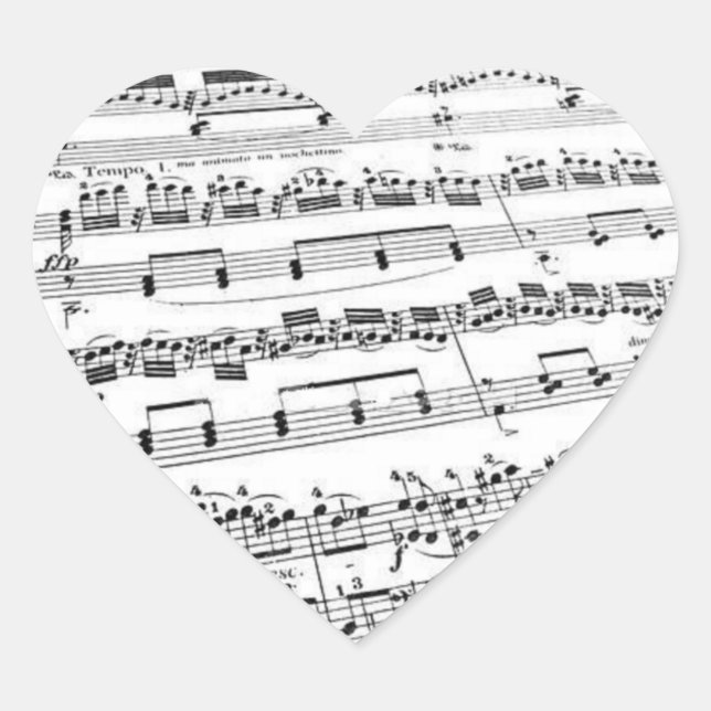 Music Lover Heart Sticker (Front)