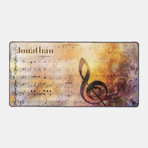 Music Lover Musical Notes Personalized Desk Mat