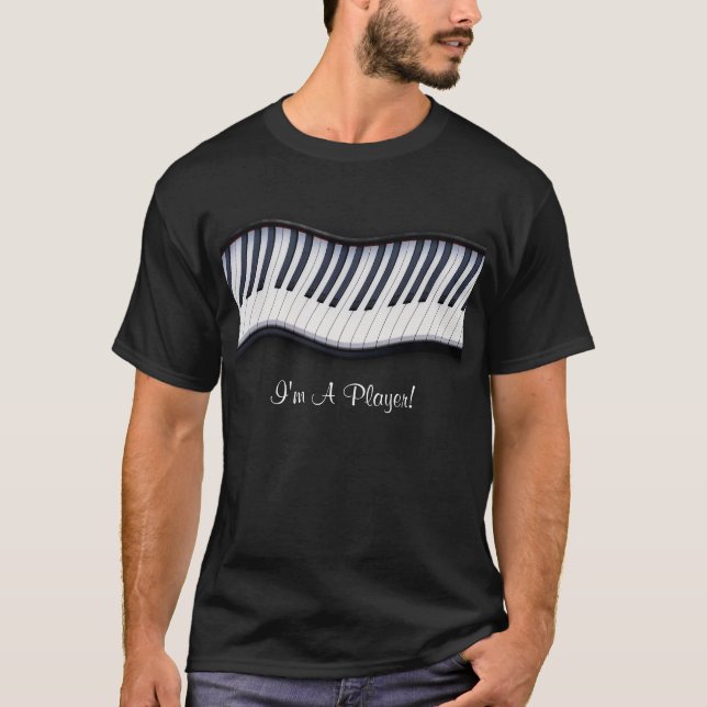 Music Lover Piano Keys Black T-shirt (Front)