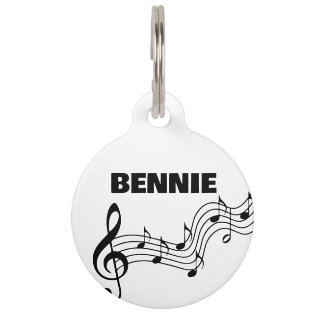 Music Lover Round Pet Tag (Front)