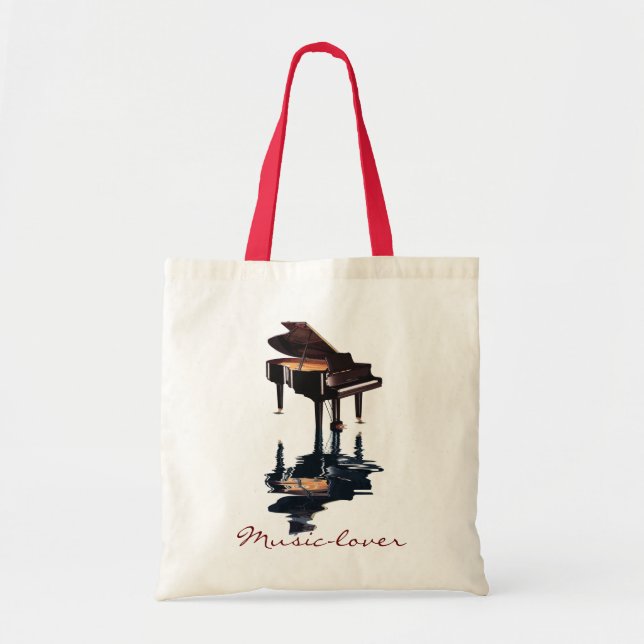 MUSIC-LOVER Theme Grand Piano Gift Tote (Front)