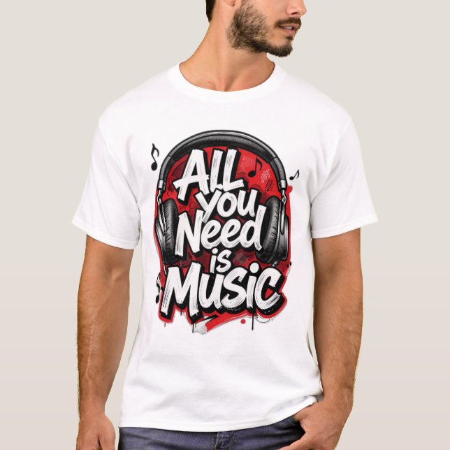 Music Lover Typography T-Shirt  (Front)