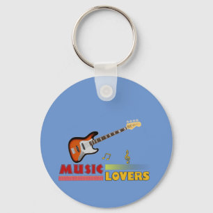 Music Lovers Bass Word Art Design Keychain