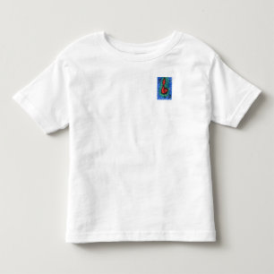 Music lovers blue and red musical notes white tee