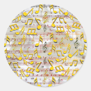 Music Lovers Celebration Themes Classic Round Sticker