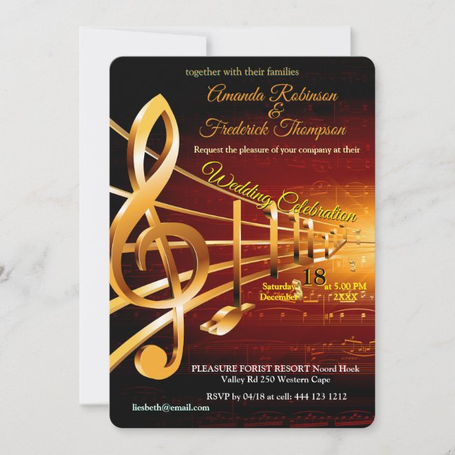 Music Lovers Celebration Themes Invitation (Front)