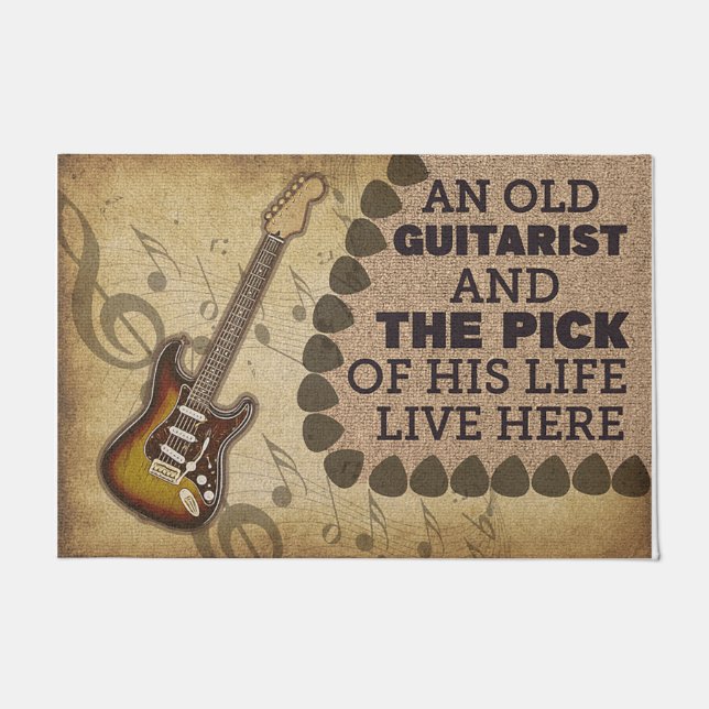 Music lovers doormat, Funny Guitarist Doormat (Front)