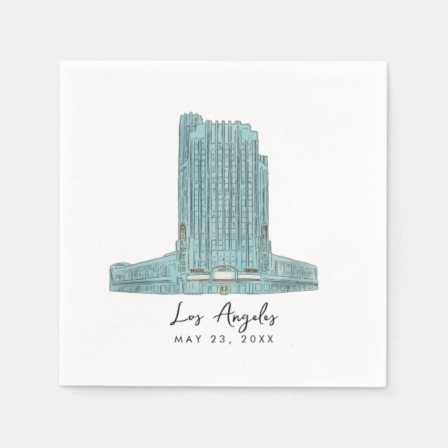 Music Lovers  Los Angeles Wedding Cocktail Napkin (Front)