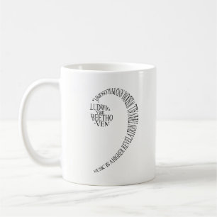 Music Lovers Mug - Treble & Bass Clef Word Art
