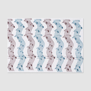 Music Lovers Red and Blue Tissue Paper