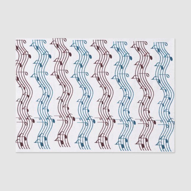 Music Lovers Red and Blue Tissue Paper (Front)