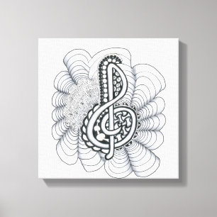 Music Lovers Treble Clef Design Canvas Print
