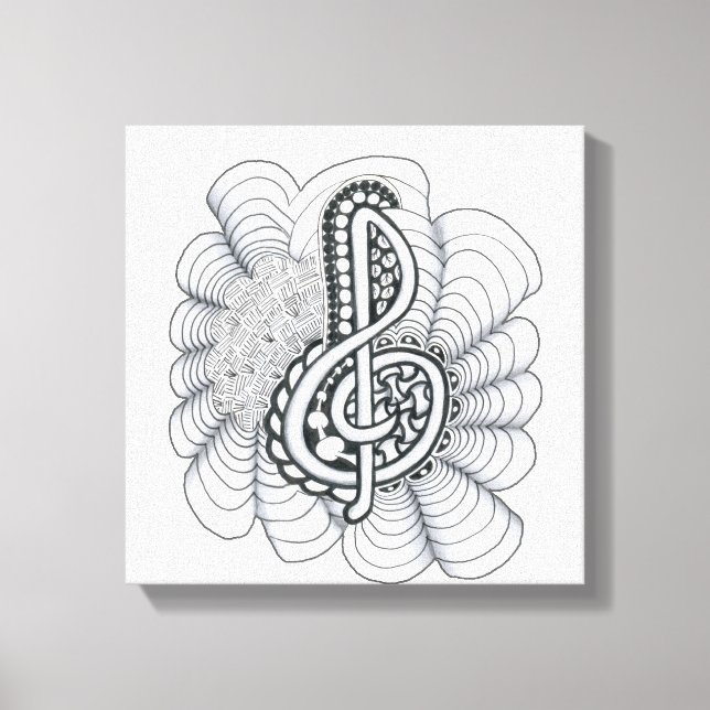 Music Lovers Treble Clef Design Canvas Print (Front)