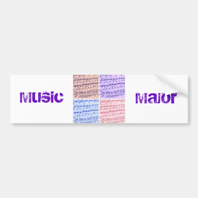 Music Major/Student/Teacher Bumper Sticker (Front)
