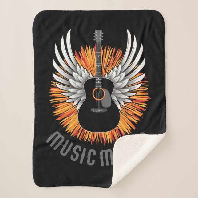 Music Maker (guitar player) Sherpa Blanket (Front)