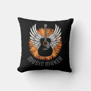 Music Maker (guitar player) Throw Pillow