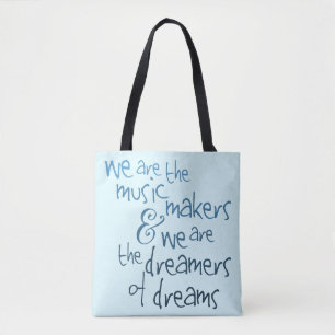 Music Makers - Teal Modern Typography Tote Bag