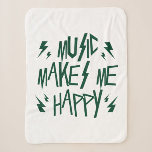 Music Makes Me Happy Sherpa Blanket