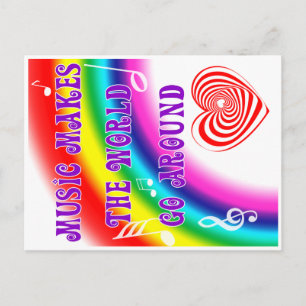 Music Makes the World Go Round Postcard