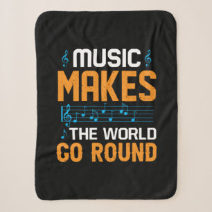 Music Makes The World Go Round Sherpa Blanket