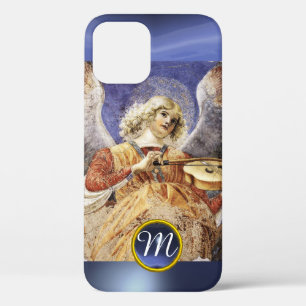 MUSIC MAKING ANGEL , Blue Sapphire Monogram iPhone 12 Case