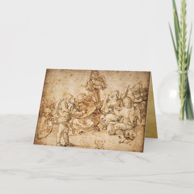 Music Making Angels by Albrecht Durer Holiday Card (Front)