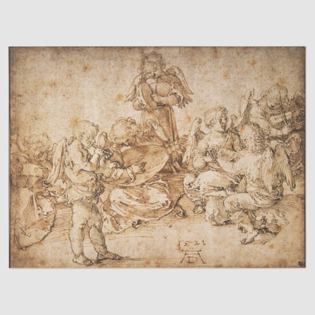 Music Making Angels by Albrecht Durer Tissue Paper (Front)