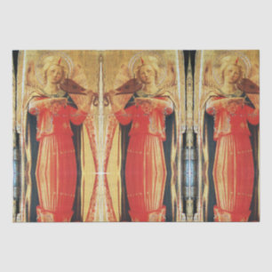MUSIC MAKING ANGELS IN RED AND GOLD Christmas Tissue Paper