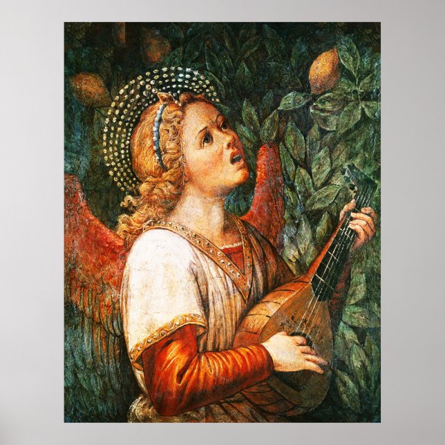 MUSIC MAKING CHRISTMAS ANGEL Mandolin Player Poster (Front)