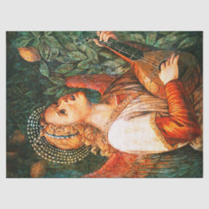 MUSIC MAKING CHRISTMAS ANGEL Mandolin Player Tissue Paper