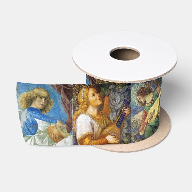 MUSIC MAKING CHRISTMAS ANGELS SATIN RIBBON (Spool)