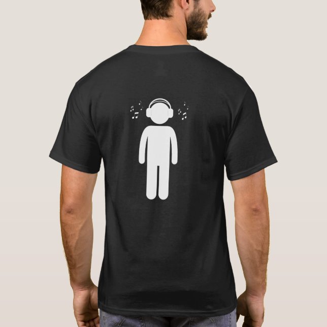 Music Man/ Black and White Design T-shirt (Back)