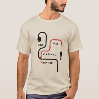 Music Map – Minimalist Headphone Unisex T-shirt