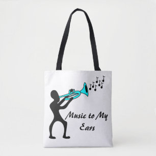 Music Mashup Music to my ears white jazzy tote Bag